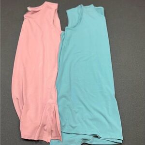 Zenana Outfitters Sleeveless Tops - Pink and Blue